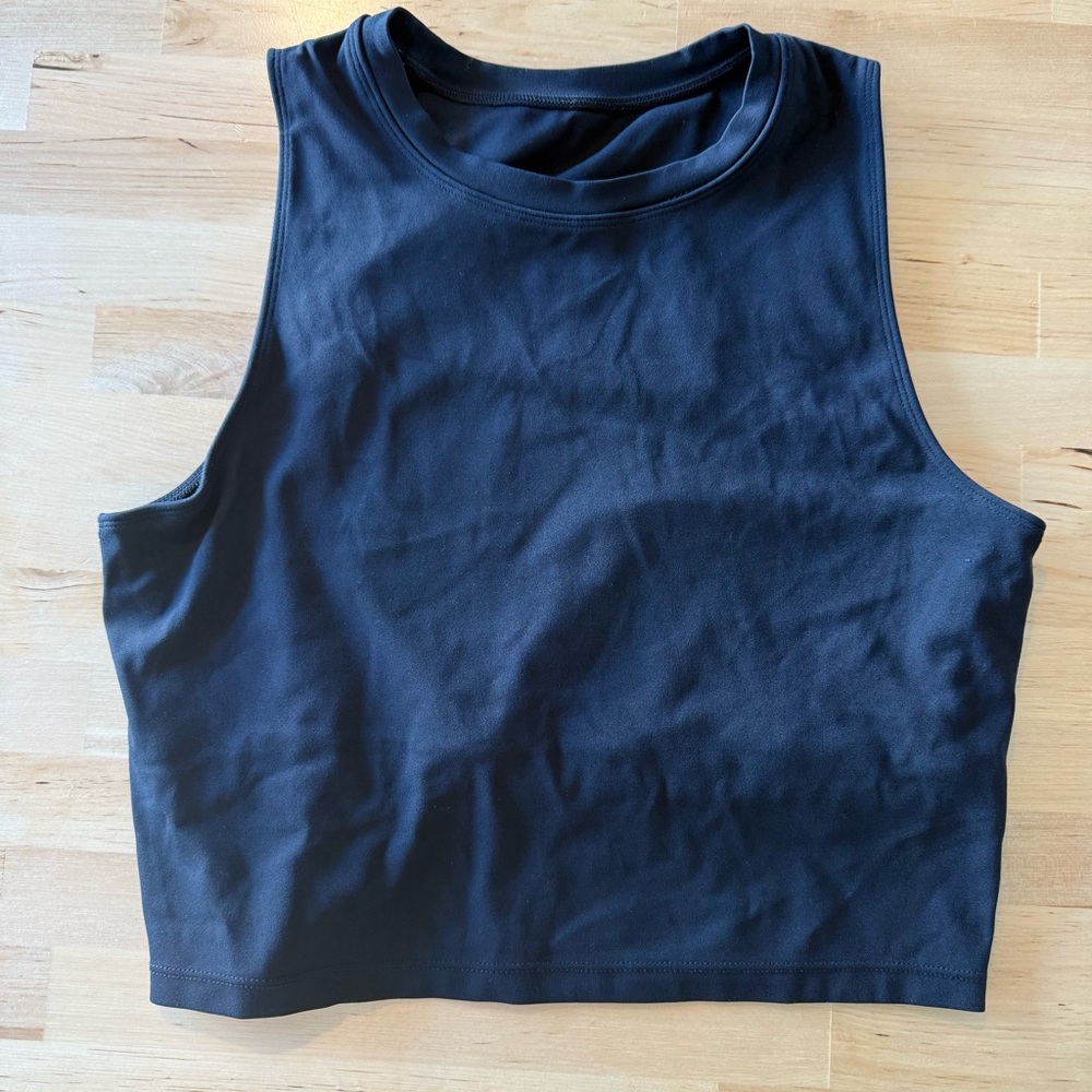 Women's Black Cropped Sports Bra Tank